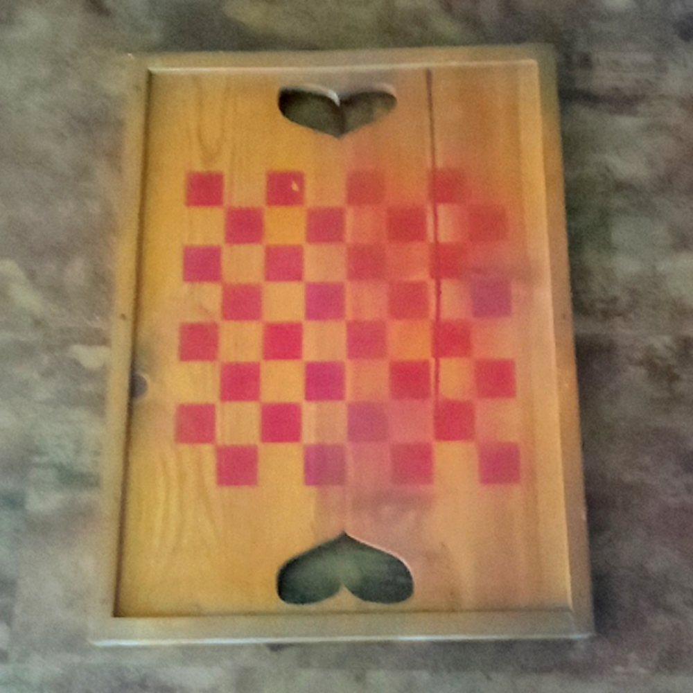 Rustic, vintage, Boho handmade checker board hand painted, parcheesi board fl…